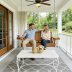 Wooden Porch Swing 2-Seater, High Backrest and Deep Seat, Bench Swing with Cupholders, Hanging Chains and 7mm Springs, Heavy Duty 880 LBS, for Outdoor Patio Garden (Cedar Tone - 4 FT Extra Large)