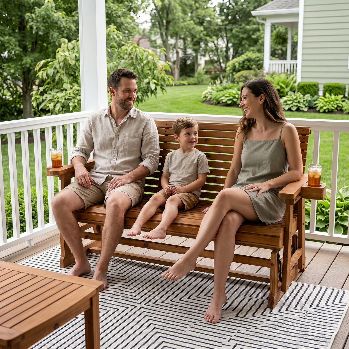 Patio Glider  3-Seater,  Brown