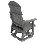 HIPS Swivel Patio Glider, Poly Lumber Weather Resistant Outdoor Chair, for Patio, Porch, Yard (Gray)