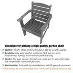 Modern HDPE Patio Dining Chair, Weather Resistant, for Outdoor, Garden, Yard, Lawn (Grey, 1 Piece - Chair)