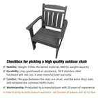 Modern HDPE Patio Dining Set, Poly Lumber Table and Chair, with Umbrella Hole, Weather Resistant, for Outdoor, Yard, Lawn (7 Piece)