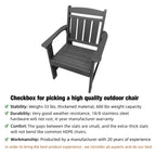 HDPE Patio Dining Chair, Slat Back, Weather Resistant, for Outdoor, Garden, Yard (1 Piece - Chair)