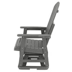 HIPS Swivel Patio Glider, Poly Lumber Weather Resistant Outdoor Chair, for Patio, Porch, Yard (Gray)