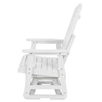 HIPS Swivel Patio Glider, Poly Lumber Weather Resistant Outdoor Chair, for Patio, Porch, Yard (White)