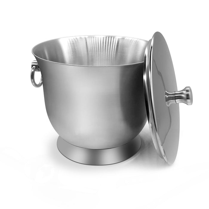 Fortune Candy Insulated Ice Bucket - Double Walled Stainless Steel Ice Bucket with Ice Tongs and Lid - 3.3 L