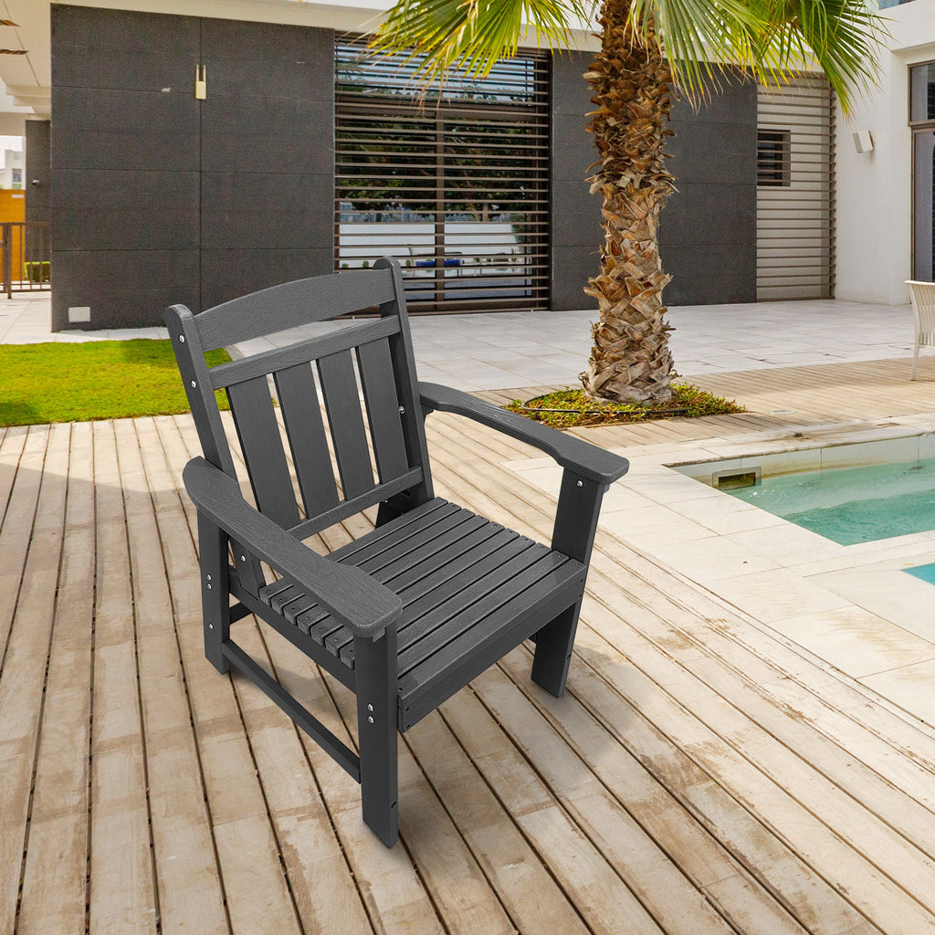 HDPE Patio Dining Chair, Slat Back, Weather Resistant, for Outdoor, Garden, Yard (1 Piece - Chair)
