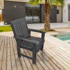 HDPE Patio Dinning Chair, Outdoor Chair with 18/8 Stainless Steel Hardware, Heavy Duty 600 LBS, for Outdoor Patio Garden Yard (Gray)