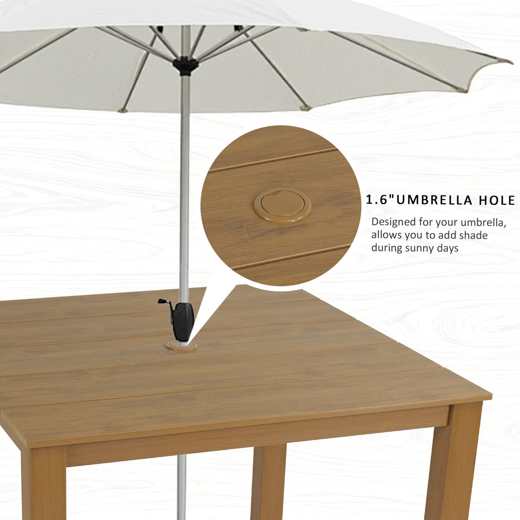 Poly Lumber Patio Dining Table, 36.2-Inches HIPS Outdoor Dining Table with Umbrella Hole, Weather Resistant (Navy Blue, 1 Piece)（副本）