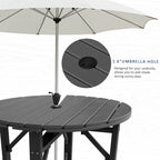 HDPE Patio Round Table 36 " All-Weather Outdoor Dining Table for Garden,Patio,Backyard