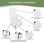 HIPS Swivel Patio Glider, Poly Lumber Weather Resistant Outdoor Chair, for Patio, Porch, Yard (White)