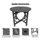 HDPE Patio Round Table 36 " All-Weather Outdoor Dining Table for Garden,Patio,Backyard