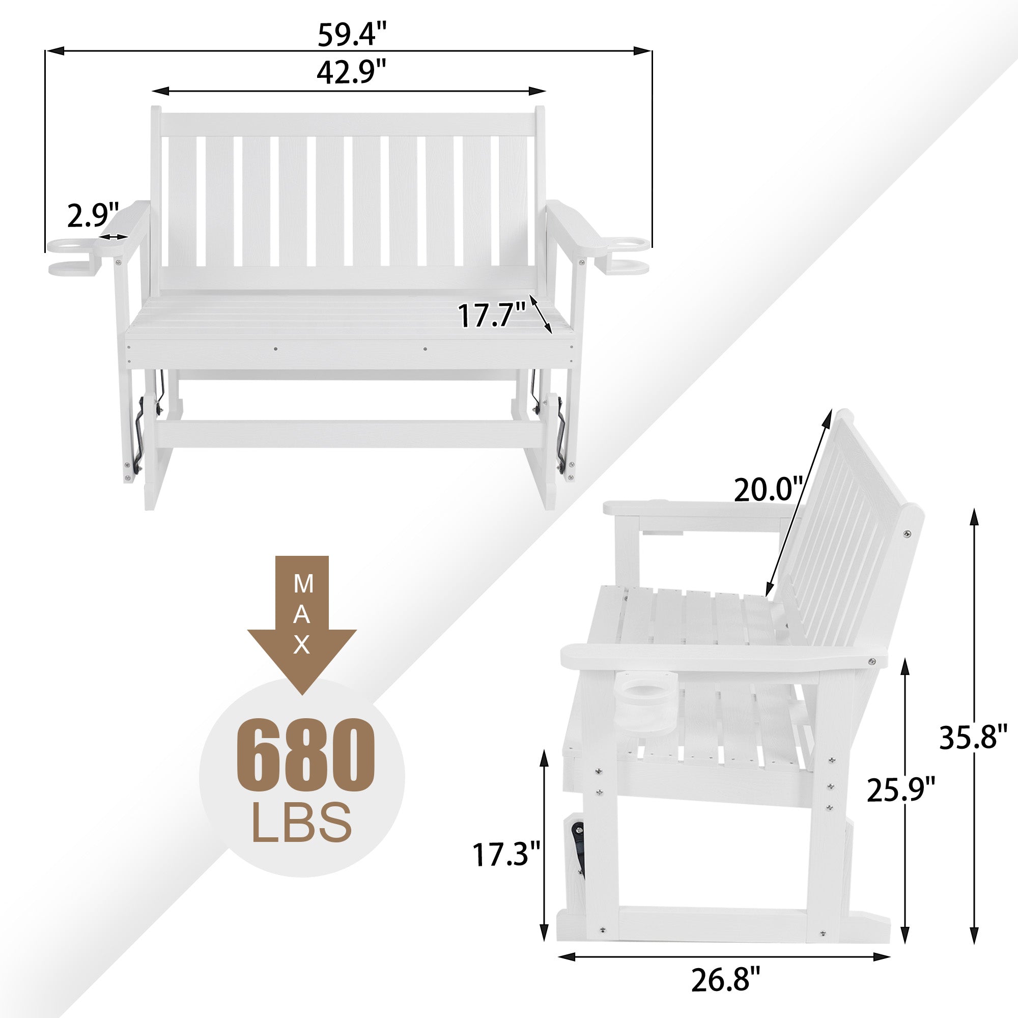Patio Glider,  White