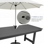 HDPE Patio Dining Table, with Umbrella Hole, Weather Resistant, for Outdoor, Garden, Yard (1 Piece - 70.7'' Table)