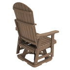 HIPS Swivel Patio Glider, Poly Lumber Weather Resistant Outdoor Chair, for Patio, Porch, Yard (Brown)
