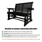 Fortune Candy Patio Glider with Cup Holders, High Roll Back and Deep Contoured Seat,Heavy Duty 800 Lb (Black, 4-feet)