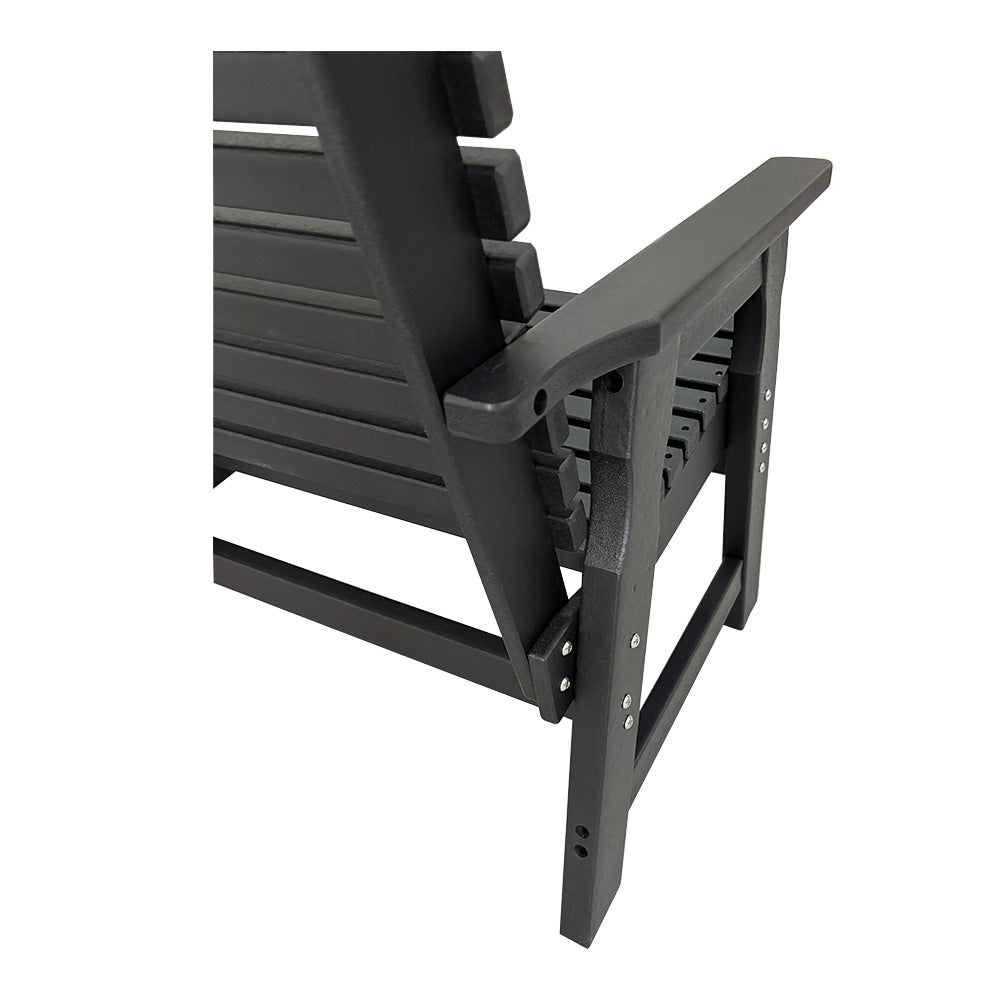 Poly Lumber Outdoor Bench, HDPE All-Weather Bench, Never Rots or Fades, for Patio, Porch, Garden and Park, 700 lbs Weight Capacity (2-Seater, Black)