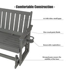 Poly Lumber Patio Glider, HIPS Material Weather-Resistant Swing Bench for Outdoor Porch Garden, Gray