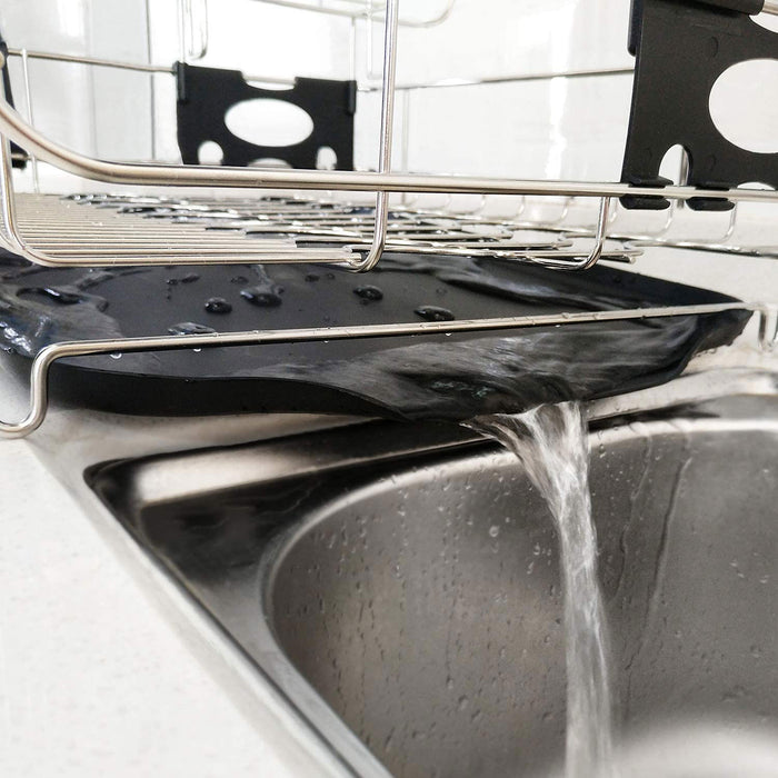 Stainless Steel 18.89'' Width Multifunctional 2-Tier Dish Drying Rack