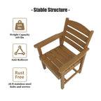 Poly Lumber Patio Dining Chair Set of Two, HIPS Outdoor Ladder Back Chair, Weather Resistant (Teak Tone, 2 Piece)