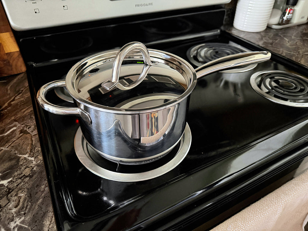Fortune Candy 4-Quart Saucepan with Lid, Tri-Ply, 18/8 Stainless Steel, Advanced Welding Technology, Dishwasher Safe, Induction Ready, Mirror Finish