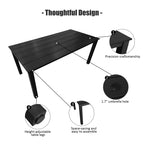 Poly Lumber Patio Dining Set, HIPS Outdoor Dining Table and Chairs, with Umbrella Hole, Weather Resistant (5 Piece, Black)