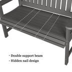 Poly Lumber Outdoor Bench, HIPS All-Weather Bench, Never Rots or Fades, for Patio, Porch, Garden and Park, 700 lbs Weight Capacity (Gray, 44-inch)