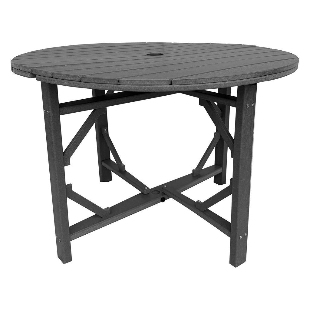 HDPE Patio Round Table 43 " All-Weather Outdoor Dining Table for Garden,Patio,Backyard