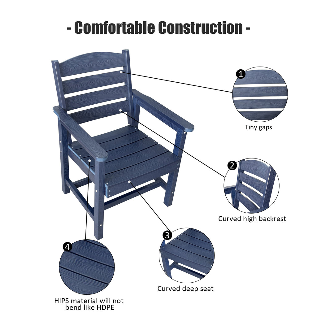 Patio Dining Set, 36.2-Inches ，5 Piece, Navy Blue