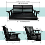 Porch Swing  4 FT Extra Large, Black