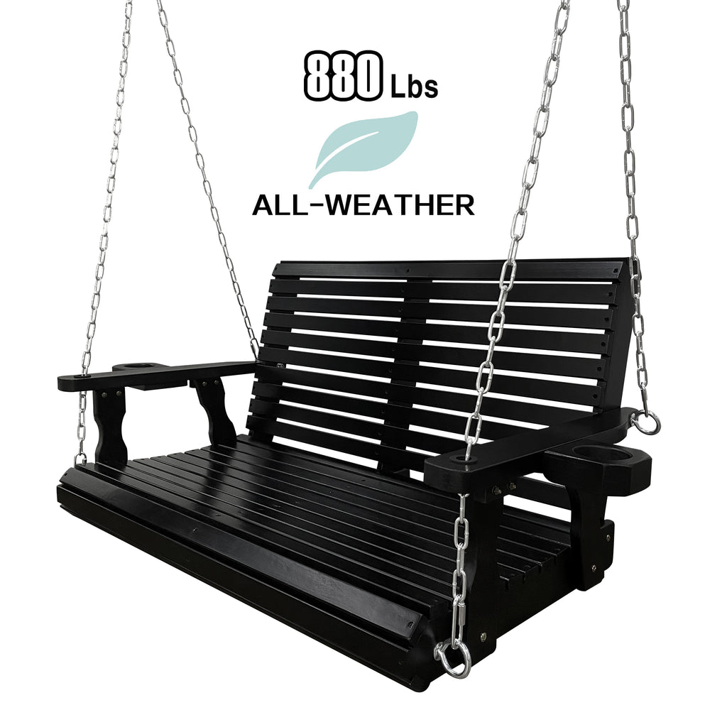 Porch Swing  4 FT Extra Large, Black