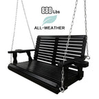 Porch Swing  4 FT Extra Large, Black