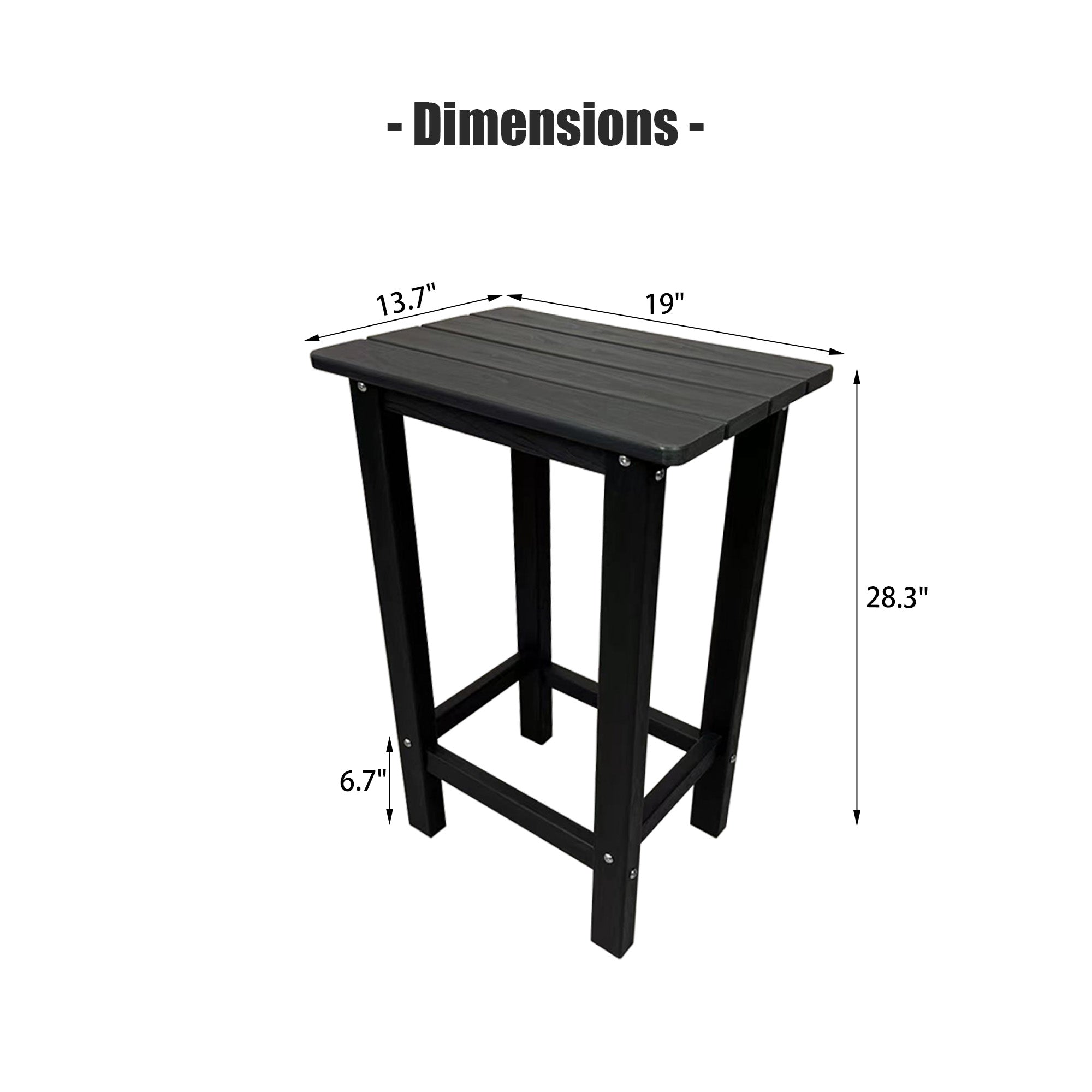 HDPE Patio Bar Set, Outdoor Bar Stools with Table, Weather Resistant, for Poolside, Garden, Yard, Balcony (Black, 2 Piece)