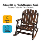 Rustic Log Wooden Rocking Chair, Handcrafted Solid Fir Wood Outdoor Rocker for Porch, Patio, Heavy-Duty 700 LBS, Weather-Resistant Finish, Natural Charm
