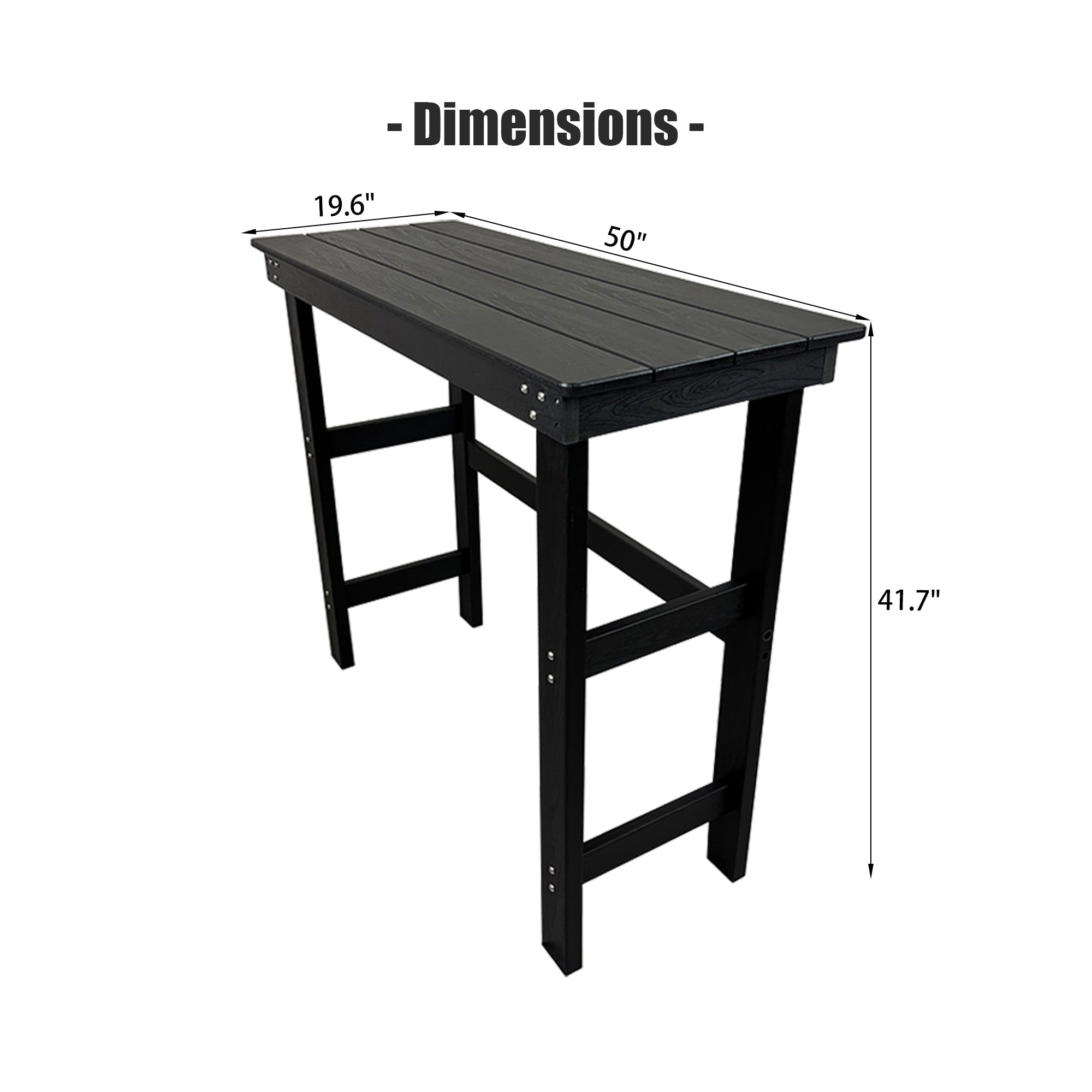 HDPE Patio Bar Table, Weather Resistant, for Poolside, Garden, Yard, Balcony (1 Piece)