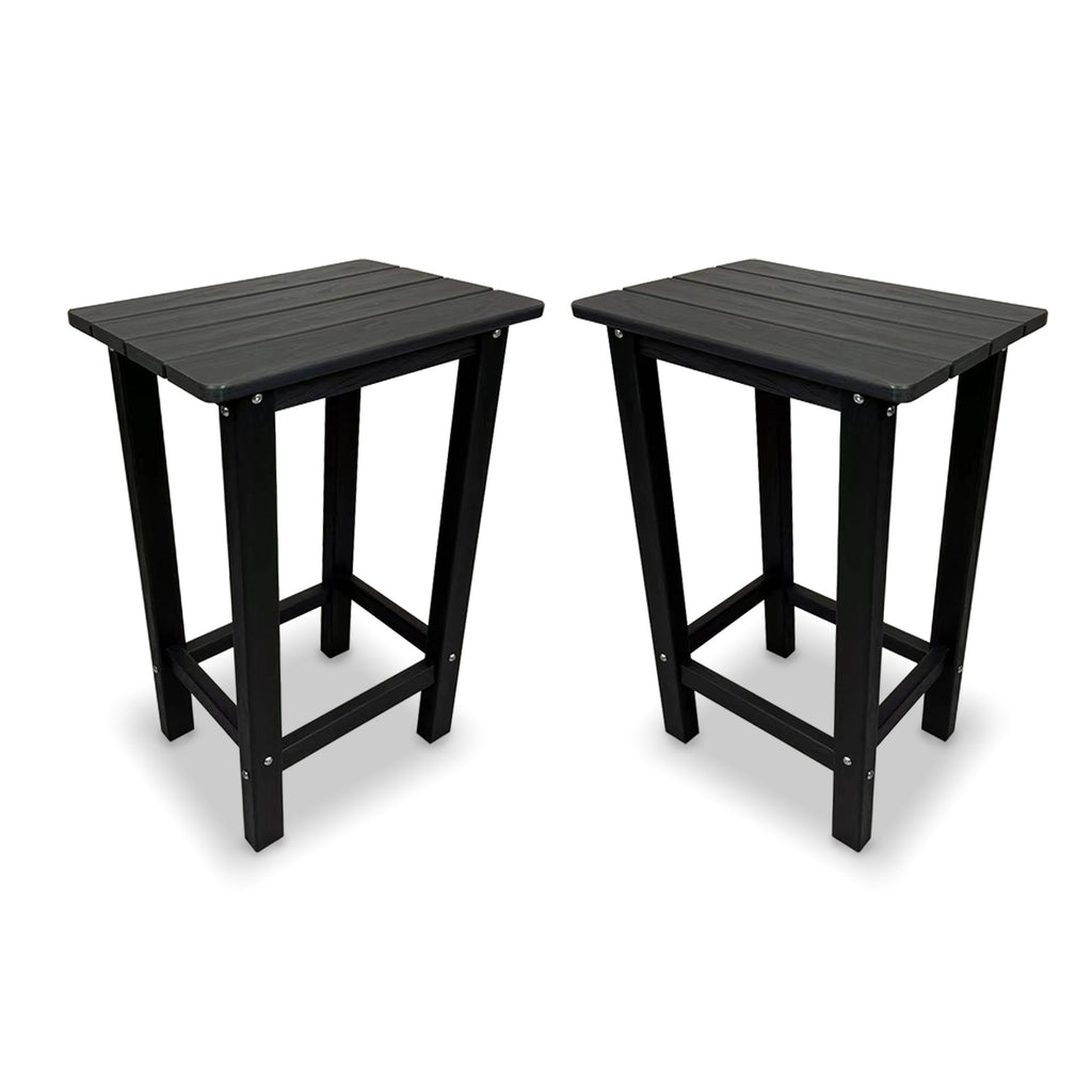 HDPE Patio Bar Set, Outdoor Bar Stools with Table, Weather Resistant, for Poolside, Garden, Yard, Balcony (Black, 2 Piece)