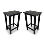HDPE Patio Bar Set, Outdoor Bar Stools with Table, Weather Resistant, for Poolside, Garden, Yard, Balcony (Black, 2 Piece)