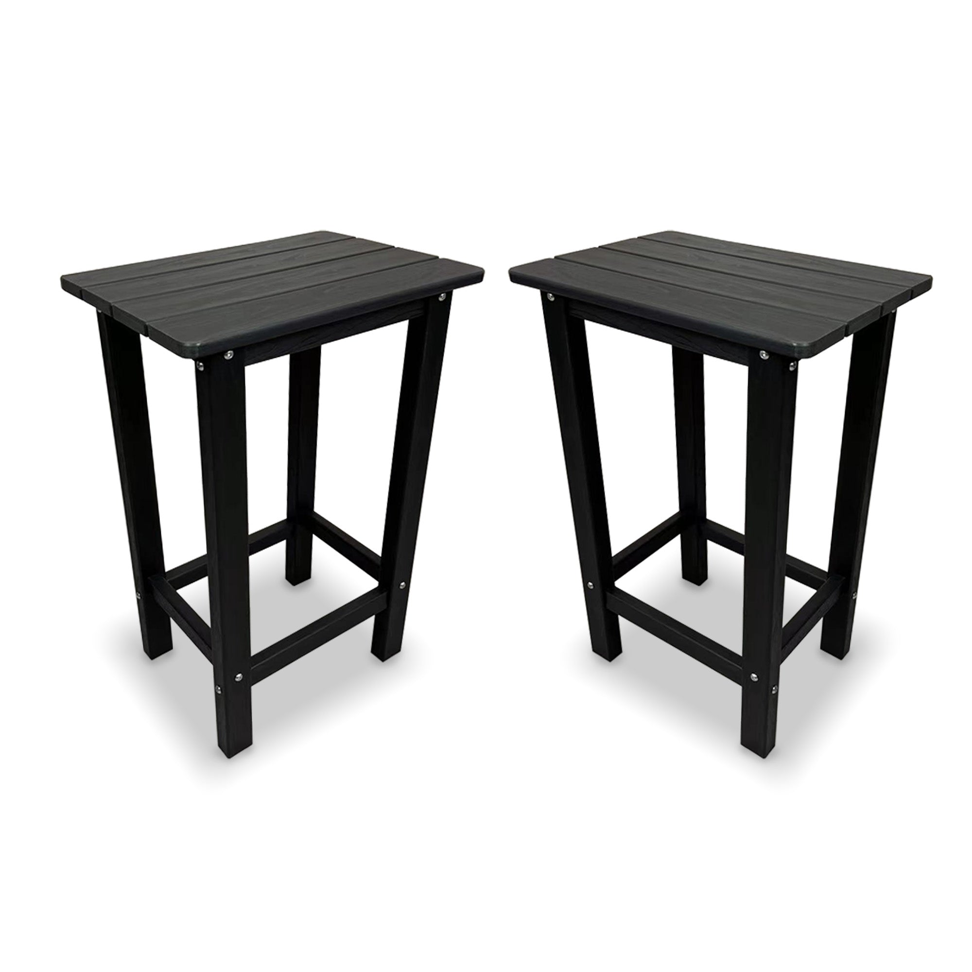 HDPE Patio Bar Set, Outdoor Bar Stools with Table, Weather Resistant, for Poolside, Garden, Yard, Balcony (Black, 2 Piece)