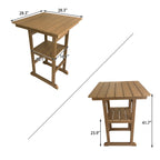 Poly Lumber Patio Bar Table, HIPS, Weather Resistant, for Outdoor, Poolside, Garden, Yard, Balcony (1 Piece, Teak Tone)