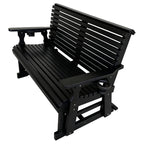 HDPE Patio Glider, Poly Lumber Weather-Resistant Outdoor Glider Bench, for Patio, Porch, Yard, Black