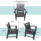 HDPE Patio Dining Chair, Slat Back, Weather Resistant, for Outdoor, Garden, Yard (1 Piece - Chair)