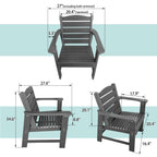 Modern HDPE Patio Dining Chair, Weather Resistant, for Outdoor, Garden, Yard, Lawn (Grey, 1 Piece - Chair)