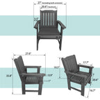 HDPE Patio Dining Chair, Outdoor Chair with 18/8 Stainless Steel Hardware, Heavy Duty 600 LBS, for Outdoor Patio Garden Yard (Gray)