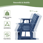 HDPE Patio Glider, Poly Lumber Weather-Resistant Outdoor Glider Bench, for Patio, Porch, Yard,  (Navy Blue, 2-Seater)