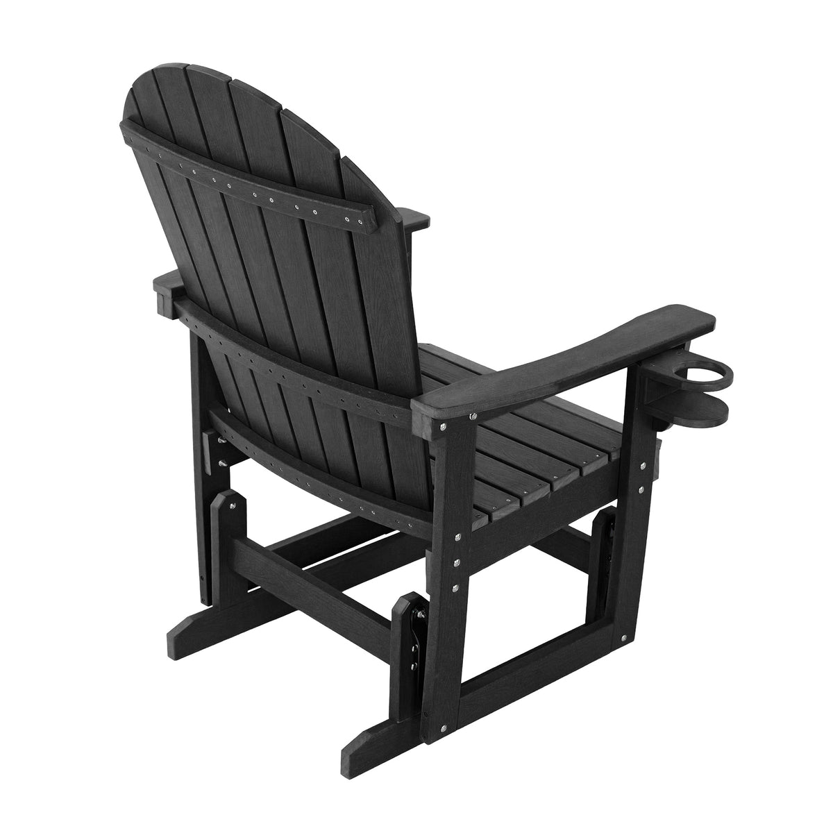 Fortune Candy HDPE Patio Glider Chair, Weather-Resistant, for Outdoor, Patio, Porch, Yard  (Black, 1-Seat)