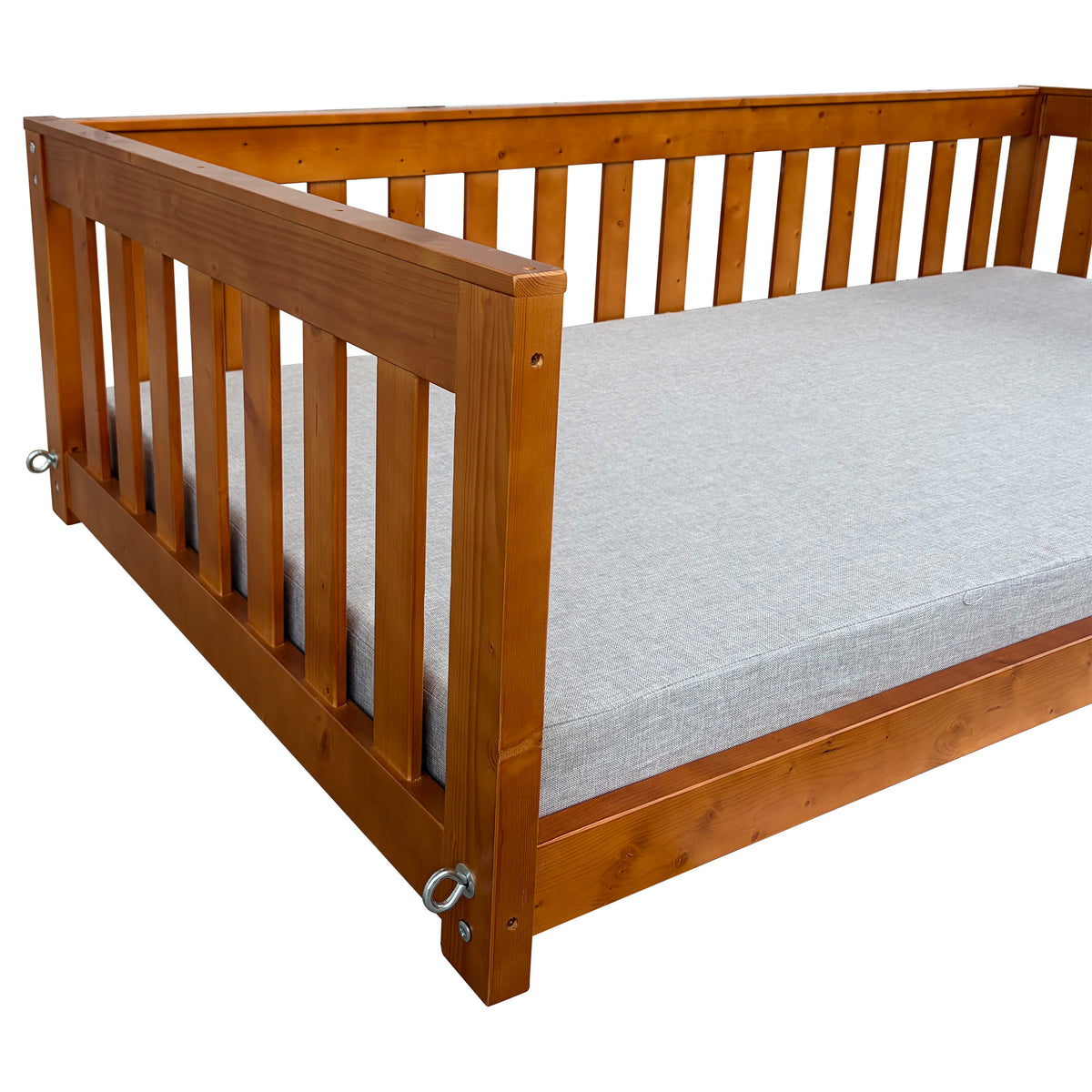 6 FT Wooden Porch Swing Bed with Thick Cushion – Outdoor Hanging Daybed for Patio or Porch, Solid Fir Wood Frame, Heavy Duty 1000 LBS