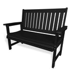 Poly Lumber Outdoor Bench, HIPS All-Weather Bench, Never Rots or Fades, for Patio, Porch, Garden and Park, 700 lbs Weight Capacity (Black, 44-inch)