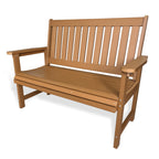 Poly Lumber Outdoor Bench, HIPS All-Weather Bench, Never Rots or Fades, for Patio, Porch, Garden and Park, 700 lbs Weight Capacity (Brown, 44-inch)