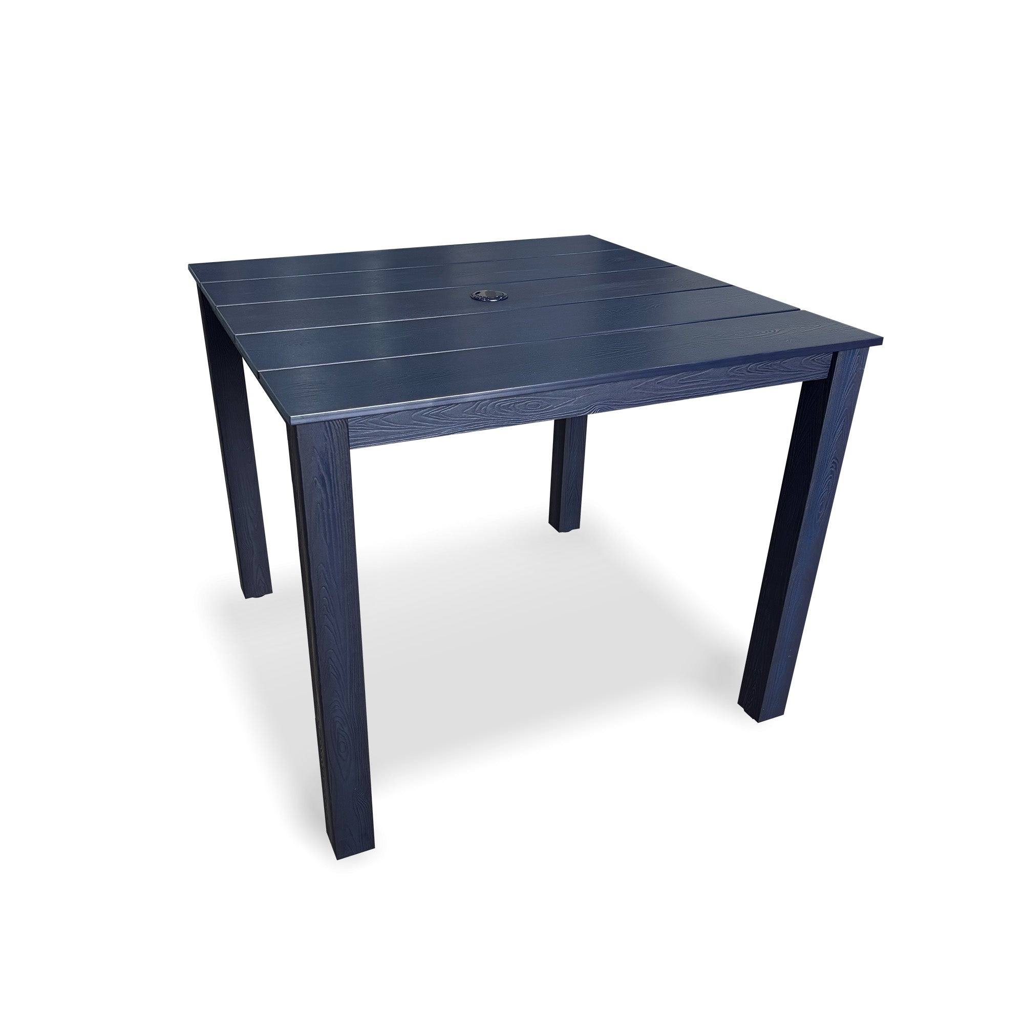 Poly Lumber Patio Dining Table, 36.2-Inches HIPS Outdoor Dining Table with Umbrella Hole, Weather Resistant (Navy Blue, 1 Piece)