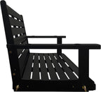 Wooden Porch Swing, Ergonomic Seat, Bench Swing with Hanging Chains and 7mm Springs, Heavy Duty 800 LBS, for Outdoor Patio Garden Yard (Black, 2-Seater Extra Large)