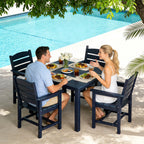 Patio Dining Set, 36.2-Inches ，5 Piece, Navy Blue
